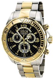 Invicta Reserve Czarny/Stal w odcieniu złota Ø52 mm 14052