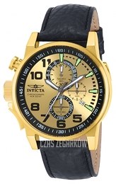 Invicta Force Żółte złoto/Skóra Ø46 mm 14475