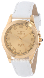 Invicta Angel Żółte złoto/Skóra Ø32.5 mm 14805