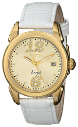 Invicta Angel Żółte złoto/Skóra Ø38 mm 15289