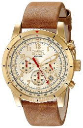 Invicta Aviator Żółte złoto/Skóra Ø48 mm 18925