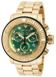 Invicta Zielony/Stal w odcieniu złota Ø50 mm 19604