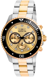 Invicta Pro Diver Żółte złoto/Stal w odcieniu złota Ø45 mm 21790