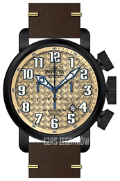 Invicta Aviator Żółte złoto/Skóra Ø52 mm 22268