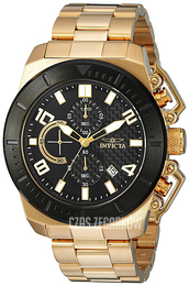 Invicta Pro Diver Czarny/Stal w odcieniu złota Ø48 mm 23406