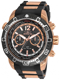 Invicta Aviator Czarny/Stal w kolorze różowego złota Ø50 mm 24582