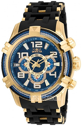 Invicta Bolt Niebieski/Stal w odcieniu złota Ø51 mm 25556