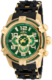 Invicta Bolt Zielony/Stal w odcieniu złota Ø51 mm 25557