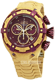 Invicta Bolt Purpurowy/Stal w odcieniu złota Ø52 mm 26667