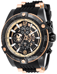 Invicta Czarny/Stal w kolorze różowego złota Ø52 mm 26798