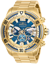 Invicta Bolt Niebieski/Stal w odcieniu złota Ø53 mm 27269