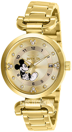 Invicta Disney Żółte złoto/Stal w odcieniu złota Ø34 mm 27291