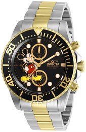 Invicta Disney Czarny/Stal w odcieniu złota Ø43 mm 27389