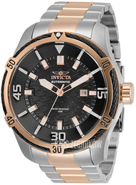 Invicta Bolt Czarny/Stal w kolorze różowego złota Ø52 mm 29806