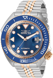 Invicta Pro Diver Niebieski/Stal w kolorze różowego złota Ø47 mm 30418
