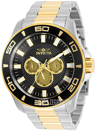 Invicta Pro Diver Czarny/Stal w odcieniu złota Ø50 mm 30786