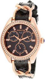 Invicta Czarny/Stal w kolorze różowego złota Ø36 mm 31207