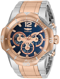 Invicta Bolt Niebieski/Stal w kolorze różowego złota Ø51 mm 31937