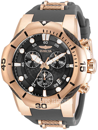 Invicta Bolt Czarny/Stal w kolorze różowego złota Ø51 mm 31958