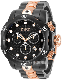 Invicta Czarny/Stal w kolorze różowego złota Ø53.7 mm 32130
