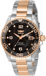 Invicta Czarny/Stal w kolorze różowego złota Ø38 mm 33264