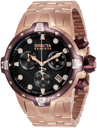 Invicta Reserve Czarny/Stal w kolorze różowego złota Ø50 mm 33279