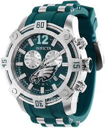 Invicta Nfl Zielony/Stal Ø52 mm 35802
