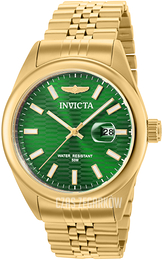 Invicta Aviator Zielony/Stal w odcieniu złota Ø43 mm 38414