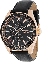 Invicta Aviator Czarny/Skóra Ø45 mm 38981