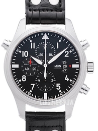 IWC Pilots Double Chronograph Czarny/Skóra Ø46 mm IW377801