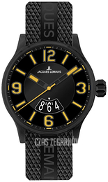 Jacques Lemans Czarny/Guma Ø42 mm 1-1729G