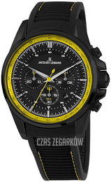 Jacques Lemans Liverpool Czarny/Guma Ø44 mm 1-1799S