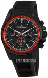 Jacques Lemans Liverpool Czarny/Guma Ø44 mm 1-1799T