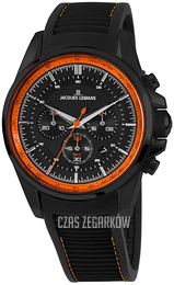 Jacques Lemans Liverpool Czarny/Guma Ø44 mm 1-1799U