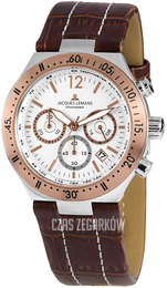 Jacques Lemans Dover Biały/Skóra Ø42 mm 1-1837E