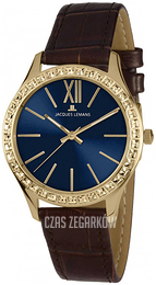 Jacques Lemans Rome Niebieski/Skóra Ø37 mm 1-1841ZA