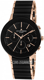 Jacques Lemans Dublin Czarny/Stal w kolorze różowego złota Ø42 mm 1-1854C