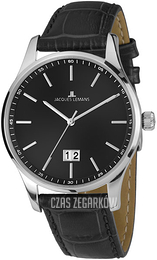 Jacques Lemans London Czarny/Skóra Ø40 mm 1-1862A