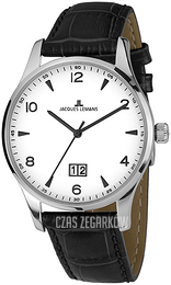 Jacques Lemans London Biały/Skóra Ø40 mm 1-1862ZB