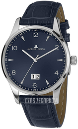 Jacques Lemans London Niebieski/Skóra Ø40 mm 1-1862ZC