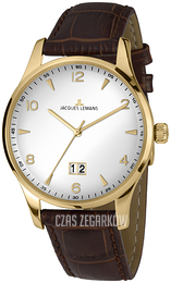 Jacques Lemans London Biały/Skóra Ø40 mm 1-1862ZD