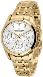 Jacques Lemans Liverpool Srebrny/Stal w odcieniu złota Ø36 mm 1-1863ZG