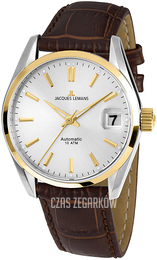Jacques Lemans Derby Srebrny/Skóra Ø34 mm 1-1912C