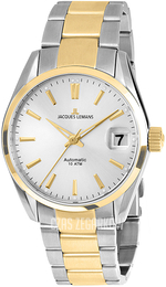 Jacques Lemans Derby Srebrny/Stal w odcieniu złota Ø34 mm 1-1912F