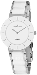 Jacques Lemans Monaco Biały/Stal Ø30 mm 1-1947B