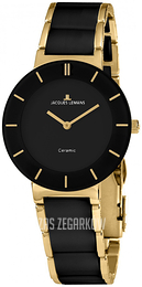 Jacques Lemans Monaco Czarny/Stal w odcieniu złota Ø30 mm 1-1947E