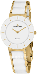 Jacques Lemans Monaco Biały/Stal w odcieniu złota Ø30 mm 1-1947F
