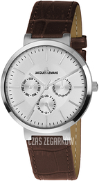 Jacques Lemans Milano Srebrny/Skóra Ø38 mm 1-1950B