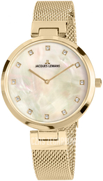 Jacques Lemans Milano Biały/Stal w odcieniu złota Ø36 mm 1-2001D