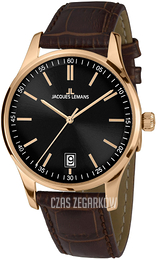 Jacques Lemans London Czarny/Skóra Ø34 mm 1-2027D